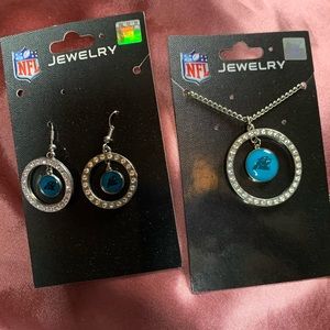 CAM NEWTON IS BACK!! NFL Carolina Panthers Earrings & Necklace